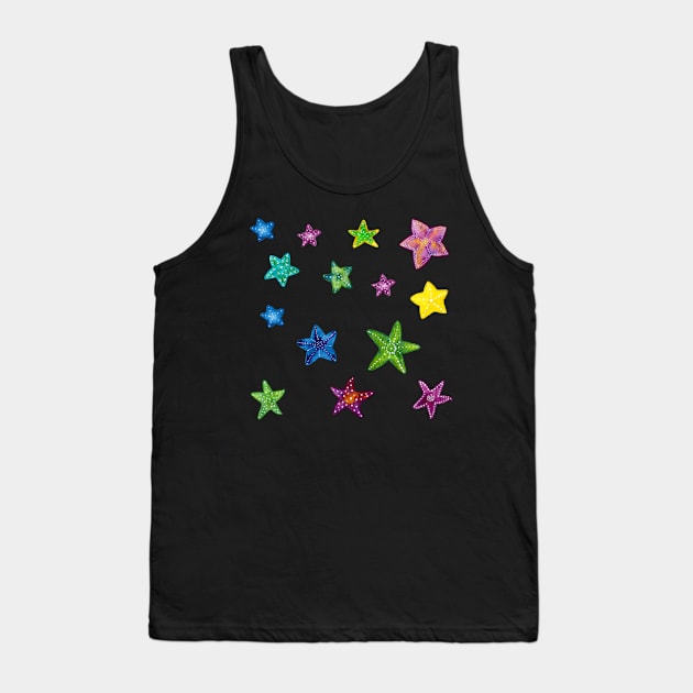 Small Watercolor Starfish Stickers Tank Top by dragonstarart